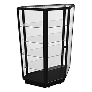 CCTGL 1400 Black Counter Corner Unit Full Glass by Showfront