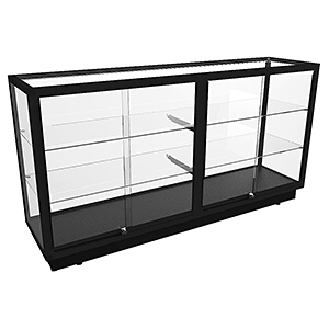 CTGL 1800 Black Full Glass Counter Display Cabinet by Showfront