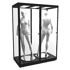 DMANQ1600S- Double Mannequin Display Cabinet with LED Panels
