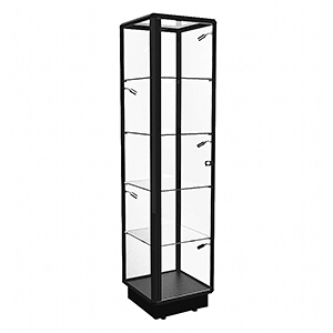 TGL 450 Black Tower Display Cabinet with LED Spotlights by Showfront