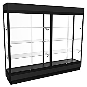 TPFL 2400 – Upright Glass Display Cabinet with LED Downlights – Fully assembled - Black