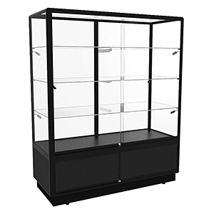 TSB 1500 Black Wall Display Cabinet Extra-Wide with Storage by Showfront