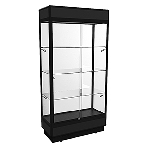 TPFL 1000 Black Upright Glass Display Cabinet with LED Downlights by Showfront