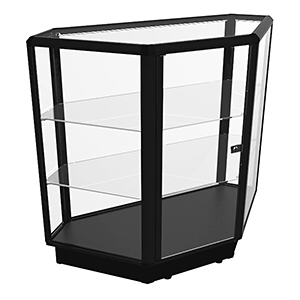 CCTGL 950 Black Counter Corner Unit Full Glass by Showfront