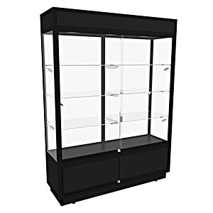 TGL 1500 Black Glass Display Cabinet by Showfront