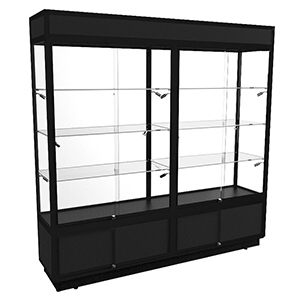 TSF 2000 Upright Display Cabinet with LED Lights and Storage by Showfront